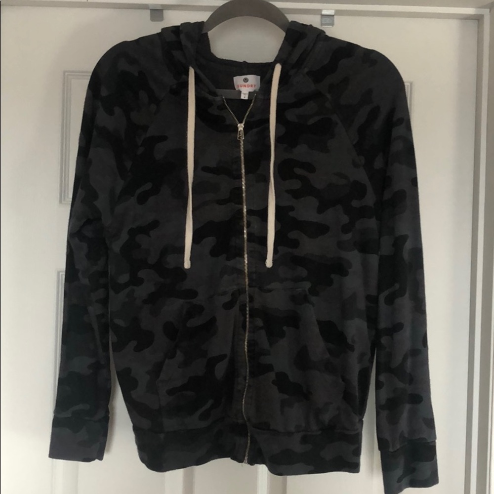 Sundry Camo Zip Up Hoodie